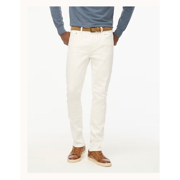 J.CREW Slim-fit Flex Jean in White 34x34 NEW Nautical Preppy Coastal Summer - Picture 1 of 12